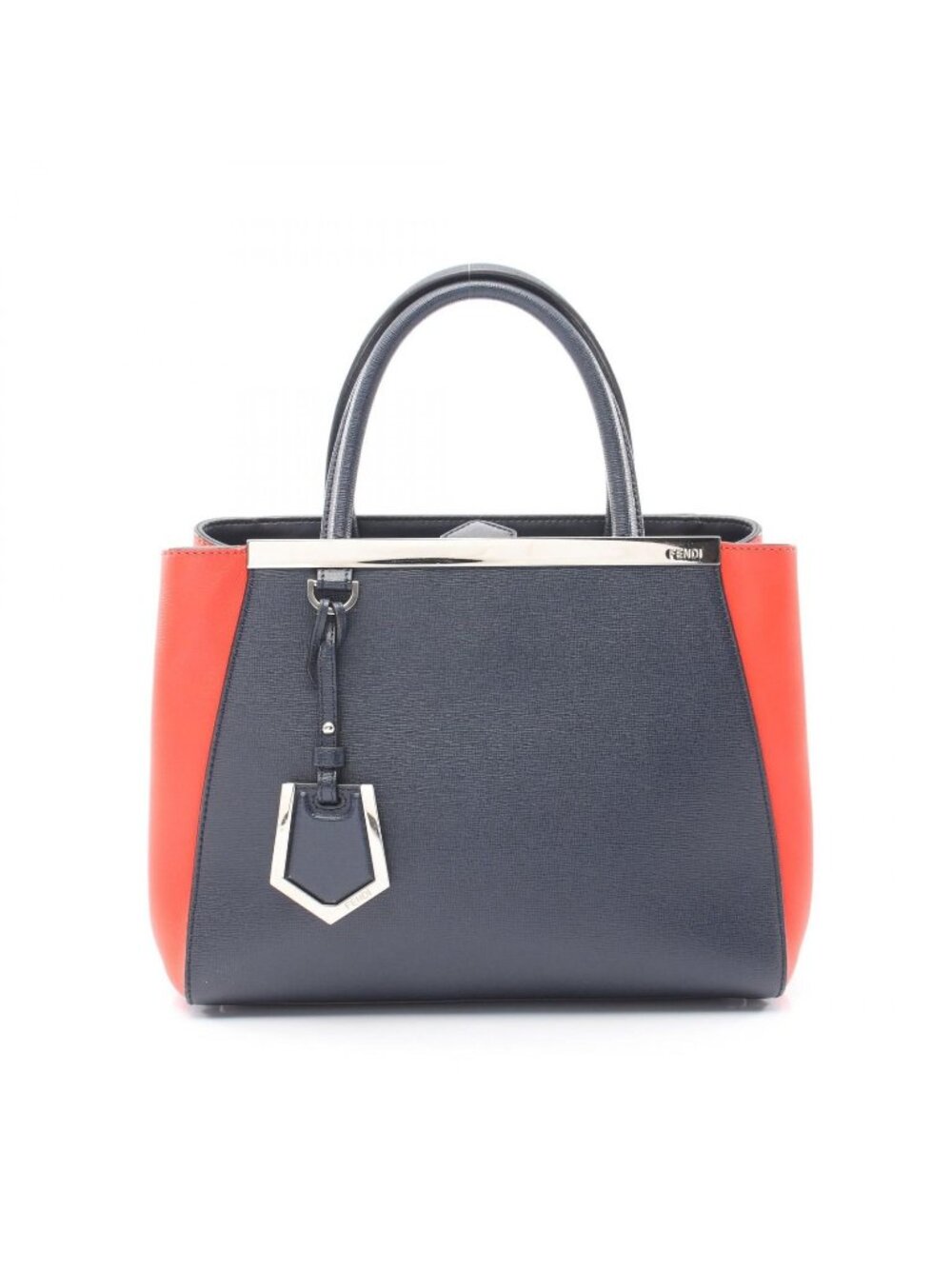 Fendi Handbag Petite Petit Tou Jours Navy Red Leather